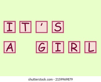 Ilustración vectorial de las letras de los cubos "es una niña". esto es una niña