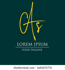 Vector illustration of letters A and S for your trademark name or your company name