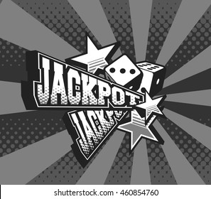 vector illustration of the letters and signs jackpot casino symbols on white background