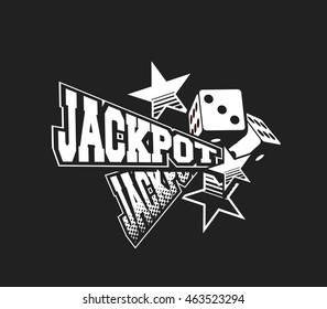 vector illustration of the letters and signs jackpot casino symbols on white background