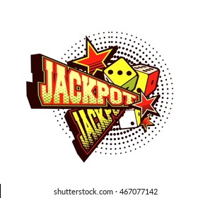 vector illustration of the letters and signs jackpot casino symbols on white background