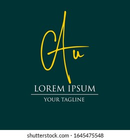 Vector illustration of letters A and U for your trademark name or your company name