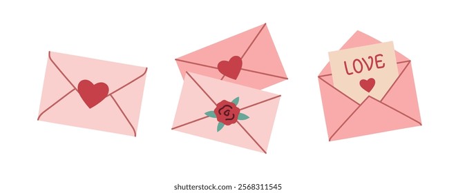 Vector illustration of letters for Valentine's Day
