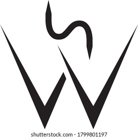 ilustración vectorial de las letras w y s
