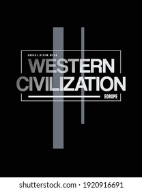 Vector illustration of letters, western civilization, perfect for the design of t-shirts, shirts, hoodies, undershirts, etc.