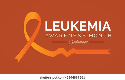 Vector Illustration of Leukemia Awareness month with orange colored ribbon, observed in September. Banner and poster design.