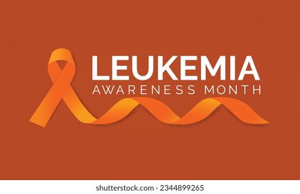 Vector Illustration of Leukemia Awareness month with orange colored ribbon, observed in September. Banner and poster design.