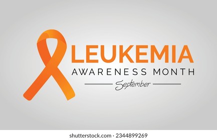 Vector Illustration of Leukemia Awareness month with orange colored ribbon, observed in September. Banner and poster design.