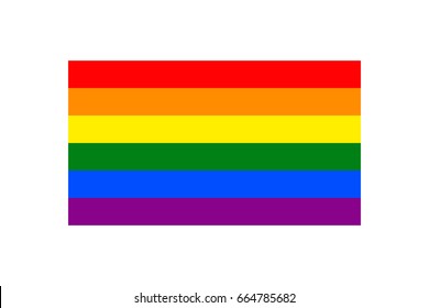 Vector illustration of the LGBT flag on white background. LGBT symbols topic.