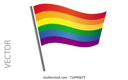 Vector illustration of a LGBT flag on a white background