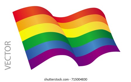 Vector illustration of a LGBT flag on a white background
