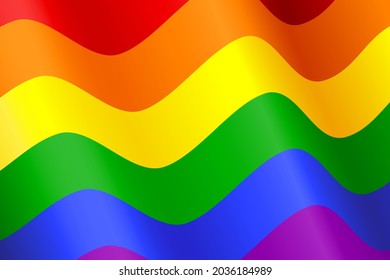 Ilustración vectorial de la bandera del orgullo LGBT. Bandera arcoíris ondeando - símbolo de minorías sexuales. Feliz día del orgullo. Desfile gay. Eps 10.