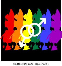 Vector illustration of LGBT pride month. Symbol gay. 