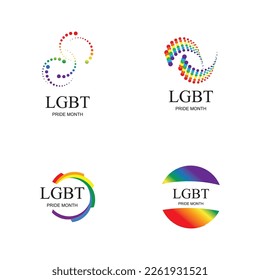 vector illustration of LGBT Pride Month logo and symbol set design 