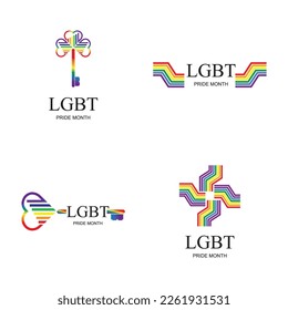 vector illustration of LGBT Pride Month logo and symbol set design 
