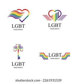 vector illustration of LGBT Pride Month logo and symbol set design 