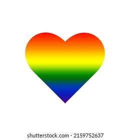 vector illustration lgbt rainbow flag heart  sticker white isolated background  gradient pattern  rainbow symbol the LGBT community  lesbian  gay  bisexual   transgender organization