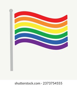 Vector illustration LGBT rainbow flag. Gay pride celebration, love. Lesbian gay bisexual transgender concept. Icon, symbol