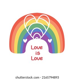 Vector illustration. LGBT rainbow. Sticker, patch, logo design, t-shirt print