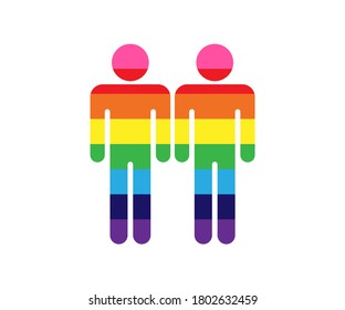 Icono vectorial de LGBTQ, Día LGBTQ, mes del orgullo gay, íconos del arcoiris LGBTQ, icono de pareja gay, símbolos LGBTQ, iconos de vector plano.