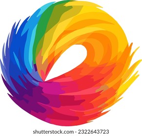 Vector illustration of  LGBTQ+ pride flag concept art white background