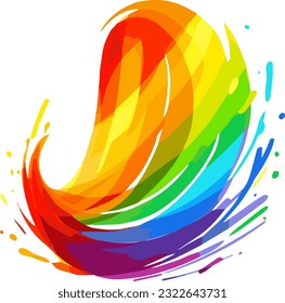 Vector illustration of  LGBTQ+ pride flag concept art white background