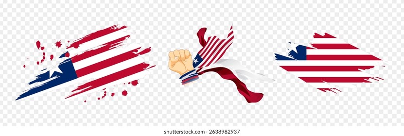 Vector illustration of Liberia flag composition on transparent background