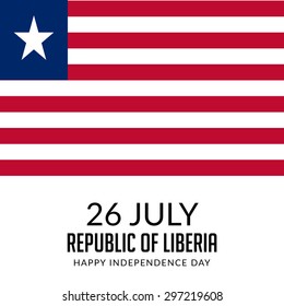 Vector illustration of a Liberia Flag for Liberia Independence Day.
