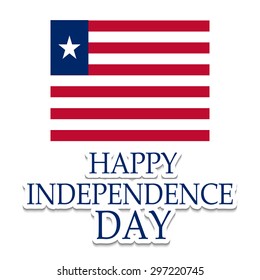 Vector illustration of a Liberia Flag for Liberia Independence Day.