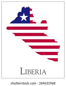 Vector illustration of Liberia flag map. Used transparency.