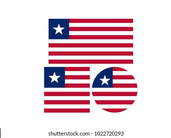 vector illustration of Liberia flags
