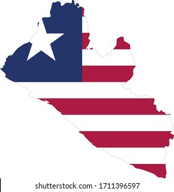 vector illustration of Liberia map with flag
