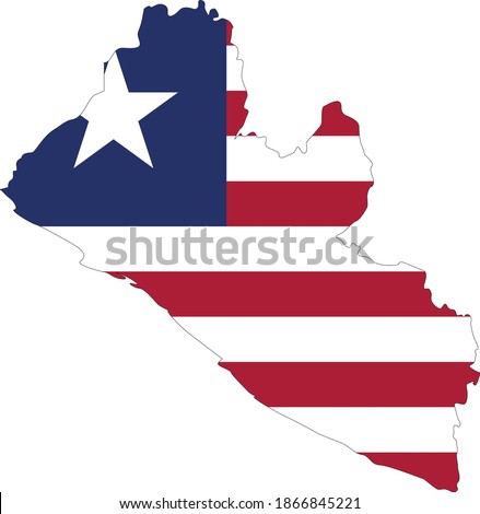 vector illustration of Liberia map and flag