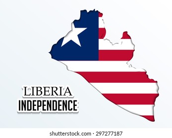 Vector illustration of a Liberia Map for Liberia Independence Day.