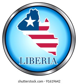 Vector Illustration for Liberia, Round Button.