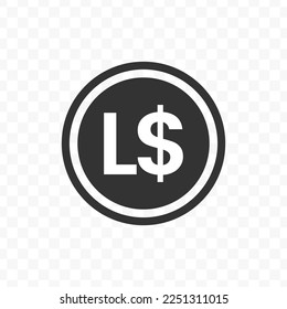 Vector illustration of Liberian Dollar currency icon in dark color and transparent background(png).