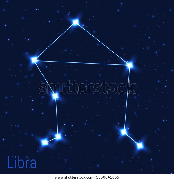 Vector Illustration Libra Constellation Astronomical Balance Stock Vector Royalty Free