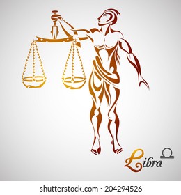 vector illustration of Libra Zodiac Sign