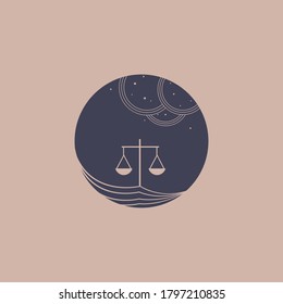 vector illustration of libra zodiac signs icons.