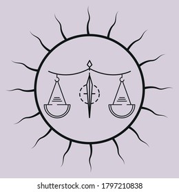 vector illustration of libra zodiac signs icons.