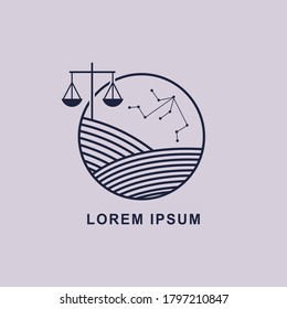 vector illustration of libra zodiac signs icons.