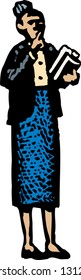 Vector illustration of a librarian