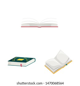 Vector illustration of library and bookstore icon. Collection of library and literature vector icon for stock.