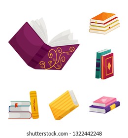 Vector illustration of library and bookstore  logo. Set of library and literature  vector icon for stock.