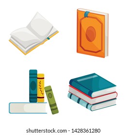 Vector illustration of library and bookstore symbol. Collection of library and literature stock vector illustration.