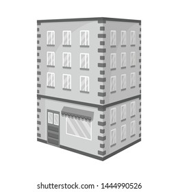 Vector illustration of library and house logo. Set of library and bank stock symbol for web.