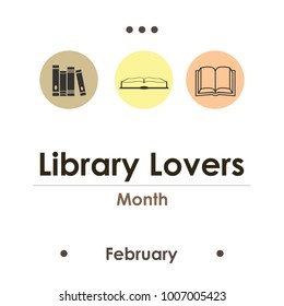 vector illustration for library lovers month in February