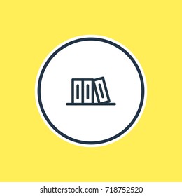 Vector Illustration Of Library Outline. Beautiful Leisure Element Also Can Be Used As Bookshelf Element.