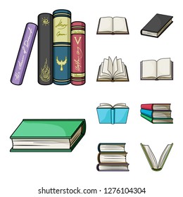 Vector illustration of library and textbook icon. Set of library and school stock symbol for web.