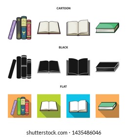 Vector illustration of library and textbook icon. Collection of library and school stock symbol for web.